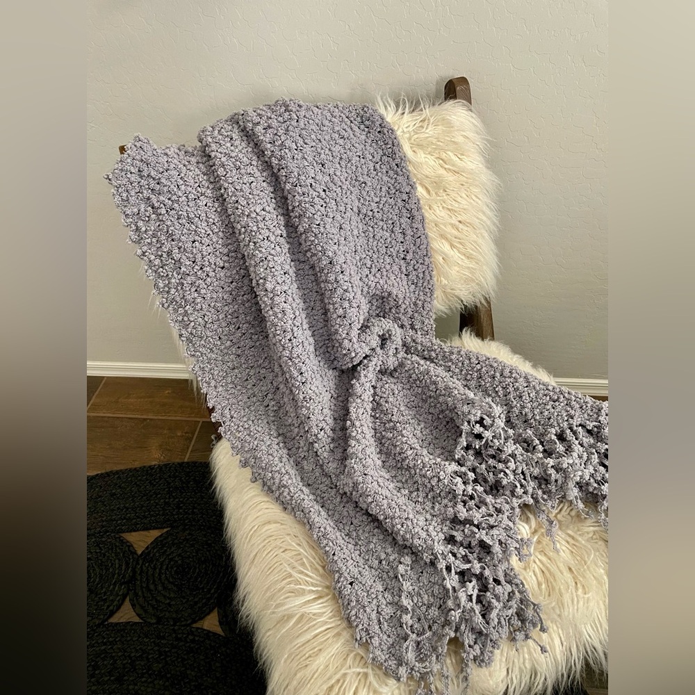 Throw Blanket-Cozy Gray Textured Throw